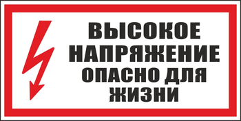 S19 высокое напряжение. опасно для жизни (пленка, 300х150 мм) - Знаки безопасности - Вспомогательные таблички - Магазин охраны труда и техники безопасности stroiplakat.ru