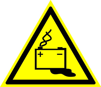 W20 осторожно! аккумуляторные батареи (пленка, сторона 200 мм) - Знаки безопасности - Предупреждающие знаки - Магазин охраны труда и техники безопасности stroiplakat.ru